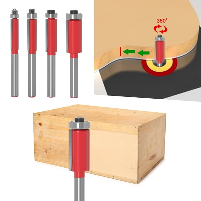 PEONAVET Milling Cutter Double Straight Milling Cutter with Extended Bearing Trimming Cutter