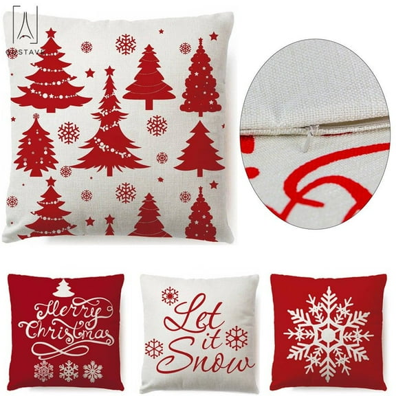 Gustave 18" x 18" White Christmas tree Polyester Decorative Pillow Cover