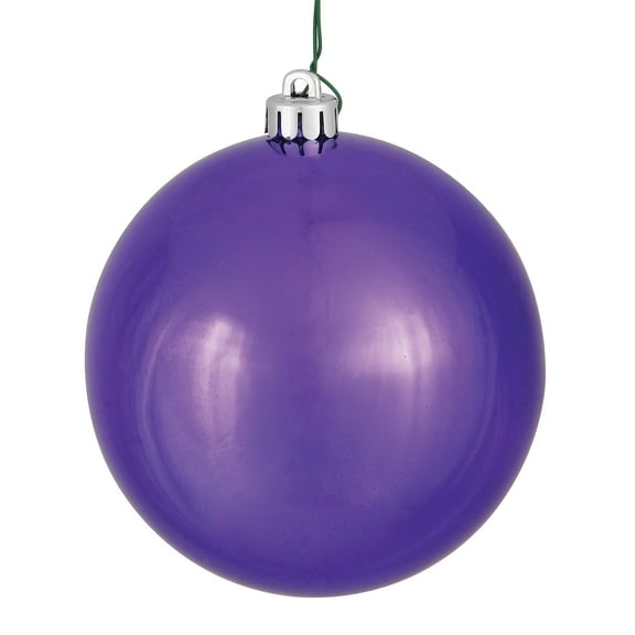 Vickerman 2.75" Christmas Ornament Ball, Plum Shiny Finish, Shatterproof Plastic, UV Resistant, Holiday Christmas Tree Decoration, 12 Pack