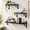 Black-Medium, variant on Carbonized Black Medium Solid Wood Floating Wall Shelves Set of 3