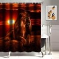 thumbnail image 2 of Juego de cortina de ducha con diseño de león salvaje africano en 3D para baño, juego de baño con animales geniales con cortina de ducha y alfombras, tapa de inodoro, tapete de baño, accesorios de, 2 of 6