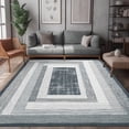 thumbnail image 4 of ZACOO 9' x 12' Large Area Rug for Living Room Bedroom Home Decor Machine Washable Rug Non-Slip Low Pile Rug Modern Soft Faux Wool Rug, Grey, 4 of 8