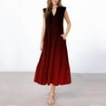 thumbnail image 2 of Akafmk Summer Dresses for Women Casual Dresses,Gradient Color V-Neck Mid-Length Dress Sleeveless Tank Midi Dresses Loose Fitting Flowy A Line Beach Sundress, 2 of 4