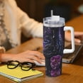 thumbnail image 6 of Salouo Purple-Eyed Floral Leopard for 40oz Water Bottle with Handle & Flip Straw - Stainless Steel Vacuum Insulated Tumbler-Reusable Travel Coffee Mug- Gifts for Women & Men, 6 of 8