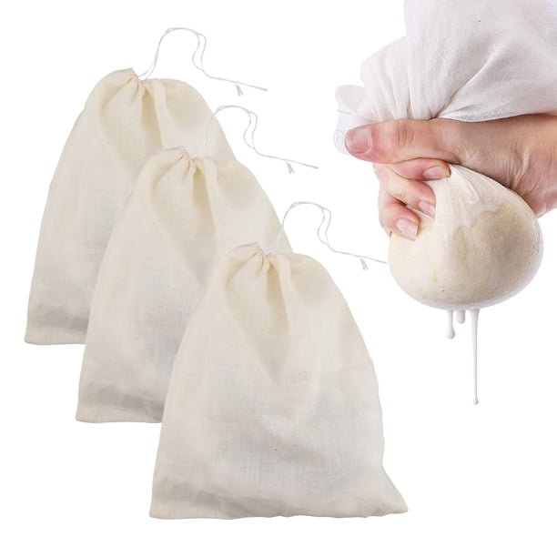 en toile pour filtrer, filtre réutilisable en nylon pour Cold Brew avec cordon | pour lait d'amande soja noix - pour boissons yaourt café thé et garnitures
