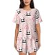 thumbnail image 1 of Fotbe Cute Cartoon Panda Conjunto de Pijama Estampado para Mujer, 2 Piezas, Ropa de Dormir con Camiseta de Manga Corta y Shorts Suaves-3X-Large, 1 of 6