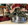 thumbnail image 2 of BIRDROCK HOME 4-Panel Christmas Tree Collar - Metal Holiday Skirt Decor - Water Base Protection from Pets (Silver) Soft Silver, 2 of 7