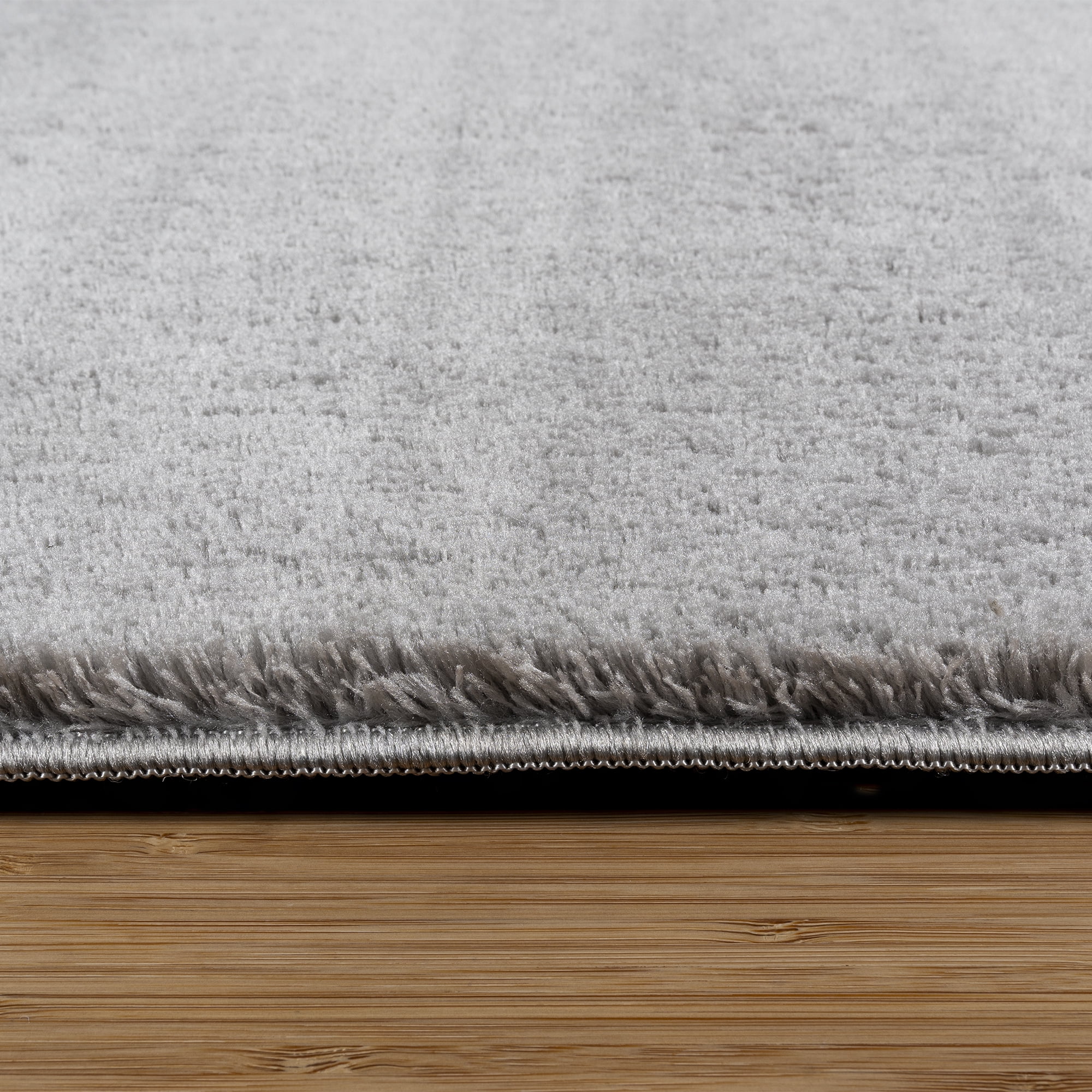 Cadence Tonee Shag Solid Color Gray Area Rug, 8x10