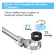 thumbnail image 4 of Llave Inglesa Combinada Tipo Matraca Ajustable Goxawee 12 pzs, Plata, 4 of 5