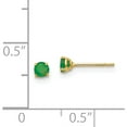 thumbnail image 4 of 14K Yellow Gold Madi K Round Emerald 3mm Post Earrings (3 X 3) Made In China se2295, 4 of 5