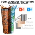 thumbnail image 3 of 16oz Tumblers Halloween Icons Pattern Stainless Steel Vacuum Insulated Double Wall Travel Tumbler Cups Mug with Lid and Straw,Cleaning Brush for Coffee,Tea, 3 of 4