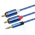 thumbnail image 2 of Audio Cable 0.5/1/1.8/3/5/10/15m RCA Audio Cable 2RCA Male to 3.5mm Jack to 2 RCA AUX Cable Cotton Braided Splitter for Home MP3, 2 of 5
