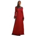 thumbnail image 2 of Huowey Medieval Witch Gothic Dresses Women Halloween Costume Elegant Fancy Cosplay Party Gown Crew Neck Long Sleeve Eye-Catching Halloween Dress,Red,M, 2 of 8