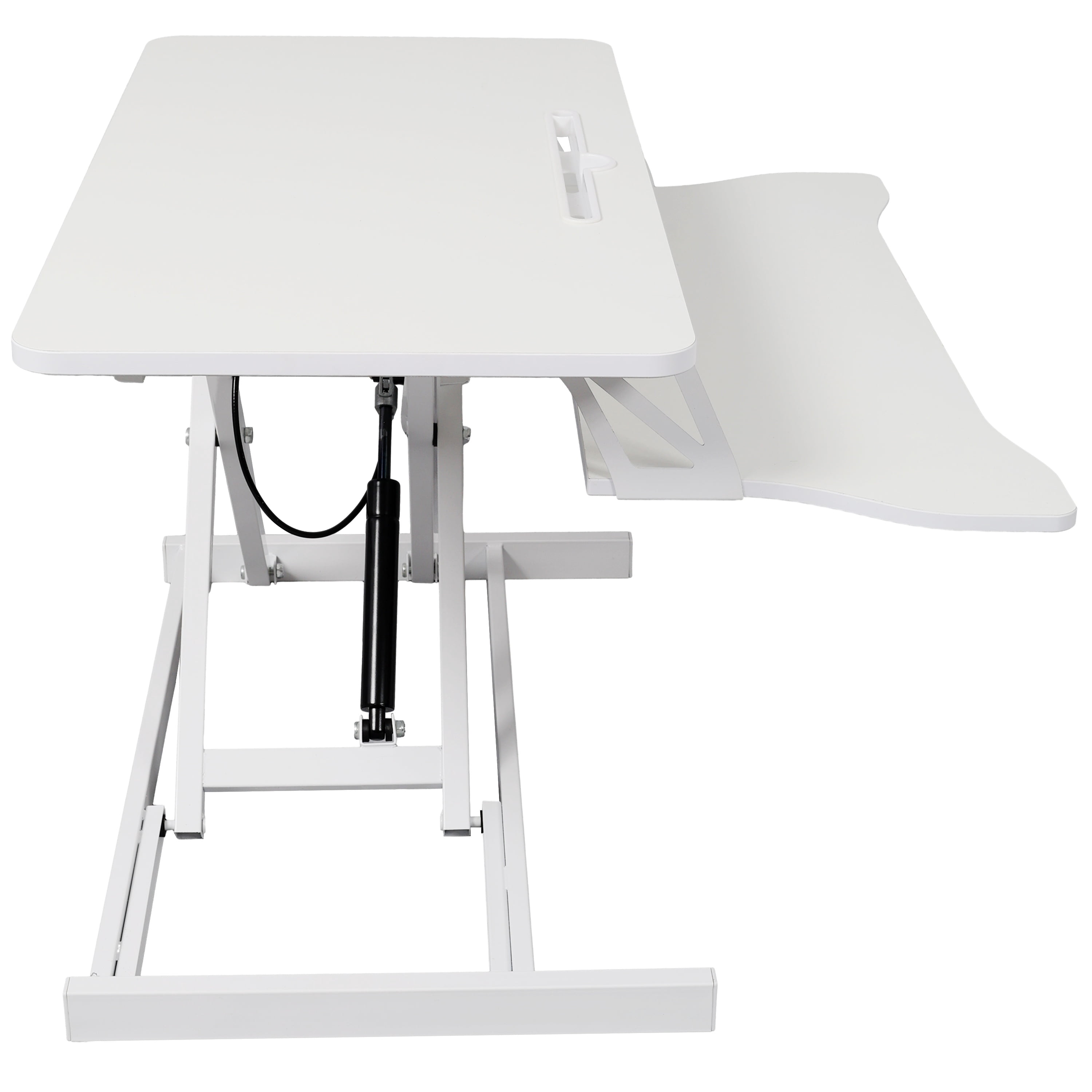 31.5" Standing Desk Converter,Height Adjustable Sit Stand Up Desk Riser with Keyboard Tray,Desktop Workstation for Home Office Computer Laptop,White