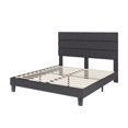 thumbnail image 5 of VanAcc Full Size Bed Frame with Linen Upholstered Headboard, Modern Platform Bed with Wooden Slats Support, Grey, 5 of 8