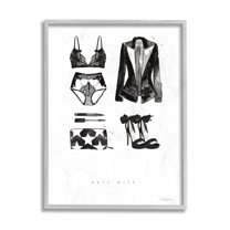 Stupell Industries Date Nite Slang Quote Female Fashion Mood Grey Framed, 11 x 14, Design by Mercedes Lopez Charro