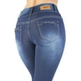 thumbnail image 2 of Fashion2Love Women's Juniors Butt Lift Push Up Mid Waist Ripped Distressed Skinny Jeans, 2 of 9