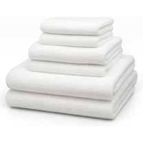 OVENTE 6 Piece Ultra Soft Bath Towels, Highly Absorbent, Quick Dry and Plush Shower Towels, Classic Luxury Bathroom Towel Set Includes 2 Bath Towels, 2 Hand Towels and 2 Washcloths, White BTF01006W