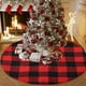 thumbnail image 1 of Christmas Decorations Mini Tree Skirt Plaid Fabric Christmas Tree Base Decor Party Arrangement, 1 of 6
