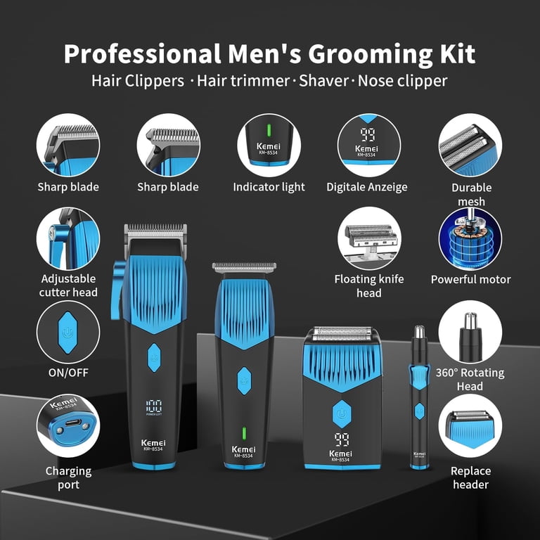 KEMEI 8534 Professional Hair Clippers Set for Men, Electric Hair