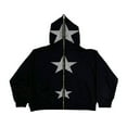 thumbnail image 1 of Womens Oversized Rhinestone Star Pattern Hoodie Long Sleeve Zipper Hooded Autumn Sweatshirt Coat Outwear, 1 of 5