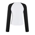 thumbnail image 4 of Dwellite Womens Long Sleeve Shirts Slim Fit Stretchy Color Block Shirts for Workout Gym Athletic Black -AD30 2XL, 4 of 7