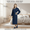 thumbnail image 2 of Lotus Linen Waffle Weave Robes for Women - Quick Dry Spa Bathrobe, Navy 3XL, 2 of 9