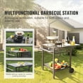 thumbnail image 4 of KFFKFF BBQ Movable Outdoor Grill Dining Cart Double-Shelf Food Prep Trolley Patio, 4 of 9