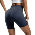 thumbnail image 5 of CheerKidz Yoga Biker Workout Shorts for Women's Summer Solid Color Elastic High Waist Lift The Hip Yoga Shorts Stretch Short Pants(Dark Blue,XL), 5 of 5