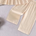 thumbnail image 5 of TOWED22 Toddler Baby Girl Clothes Sleeveless Smocked Strap Camisole with Pocket Long Pants 2pcs Outfits(Beige,9-12 M), 5 of 6