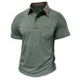 thumbnail image 4 of Rvwovn Men's Collared Shirts, Short Sleeve Cotton Polyester Blend Soft Comfy Casual Tops, S-3XL, 4 of 7