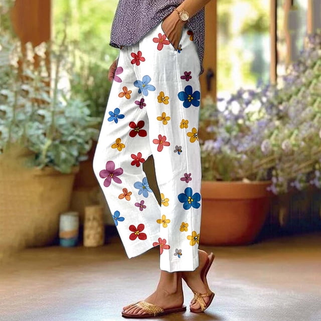WILLBEST Pantalones Casuales elegantes para Mujer: Pantalones Cortos Holgados de Cintura Alta, Versátiles y de Pierna Ancha con Falda Fina de Verano. Chica