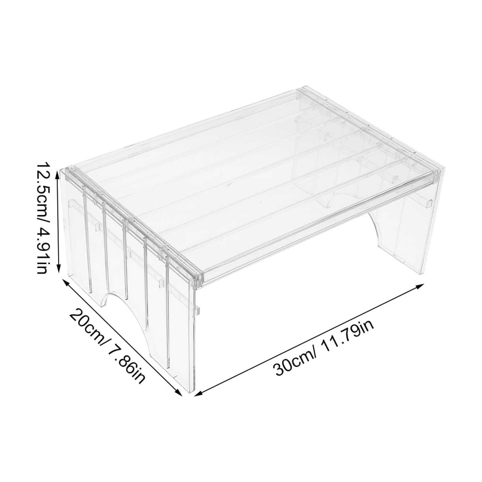 FONDOTIN Adjustable Transparent Refrigerator Shelf Organizer, Stackable Fridge Storage Rack for Kitchen and Home Use