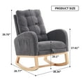 thumbnail image 4 of PORKISS Accent Rocking Chair with Pull-Out Footrest, Particle Fleece Accent Rocker Chair with Rubber Wood Legs Side Pocket, Glider Rocker with High Backrest for Living Room Bedroom Playroom, Gray, 4 of 12