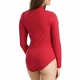 thumbnail image 7 of Ugoldhm Swimsuit for Women Solid Color Long Sleeve Zipper Bathing Suit, 7 of 7