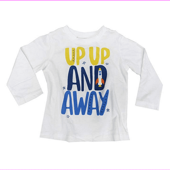 First Impressions Long-Sleeve Up, Up and Away T-Shirt, Baby Boys, White,12Months