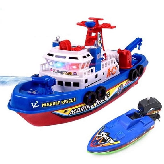 TEAMD 2Pcs Baby Bath Toys, Luminous Swimming Pool Bathtub Toy Boats, Bath Toys With Water Jets, Suitable for Children Aged 4-8