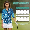 thumbnail image 7 of Uorisanigo Cute Shark Athletic Polo Workout Tops for Women Casual Versatile Women's Dry-Fit Golf Polo Shirts Fashion 3/4 Roll Sleeve Zip Up Collar Outing Wear for Workout Sports, 7 of 7
