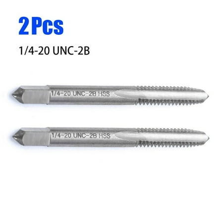 

BCLONG 2Pcs 1/4-20 Unc-2B Right Hand Taps Hss Straight Flute Thread Drill Screw Tap