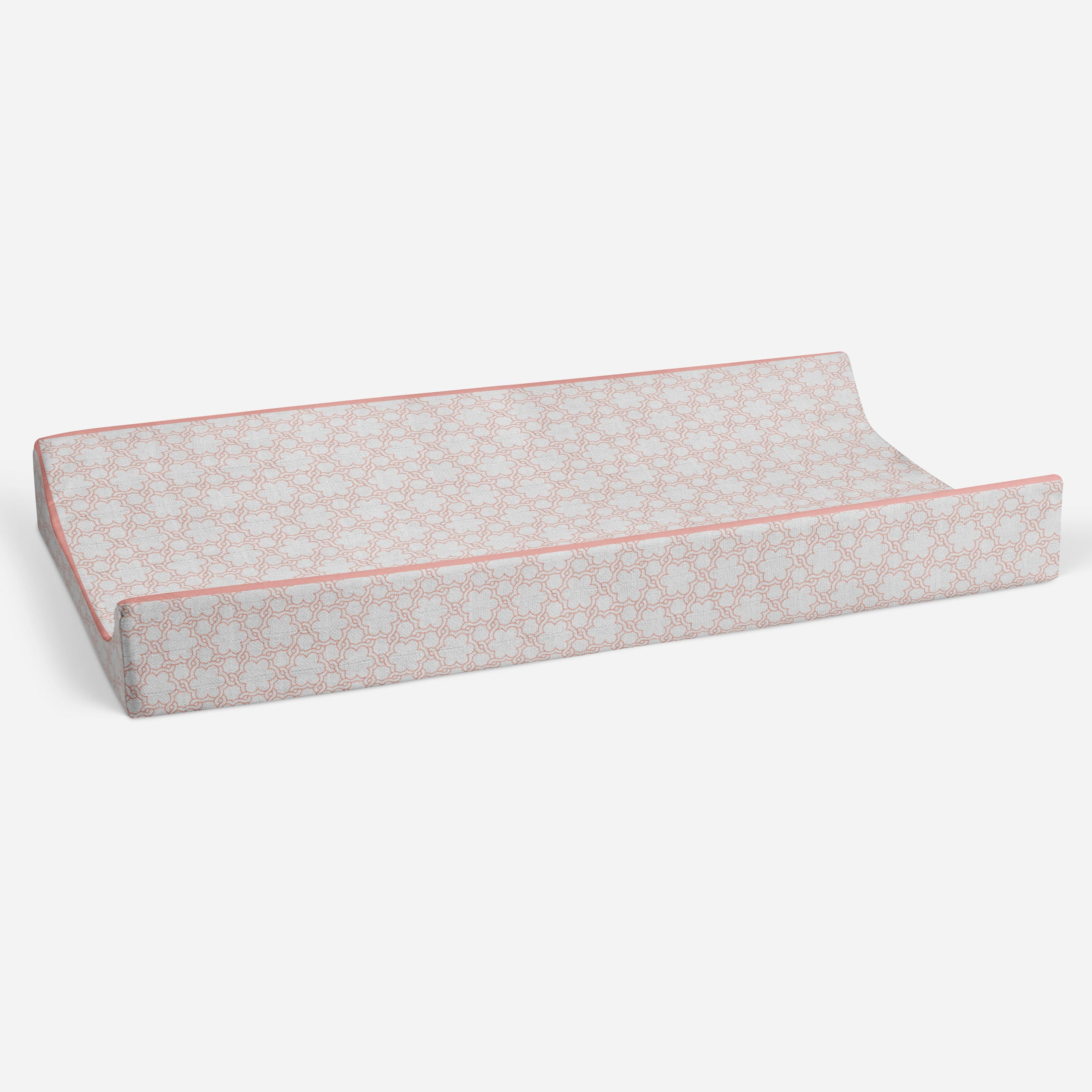 Floral Coral Quilted Muslin Changing Pad Cover