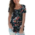 thumbnail image 2 of VERABENDI Women's Plus Size Tops Summer Short Sleeve Loose Fit Tunic Blouses Floral Flowy Shirts,1X/2X/3X/4X, 2 of 8
