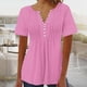 thumbnail image 1 of Fiudx Camisetas para Mujer Top Corto con Botones y Cuello En V Estampado para Mujer, 1 of 3