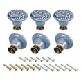 thumbnail image 1 of 32x34mm Ceramic Drawer Knobs, 6pack Ball Shape Door Pull Handles with M4 Mounting Screws for Home, Blue, 1 of 6