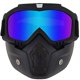 thumbnail image 4 of Gafas de motociclista de vidrio con mascarilla extraíble,gris,11 Afortunado Sencillez, 4 of 5