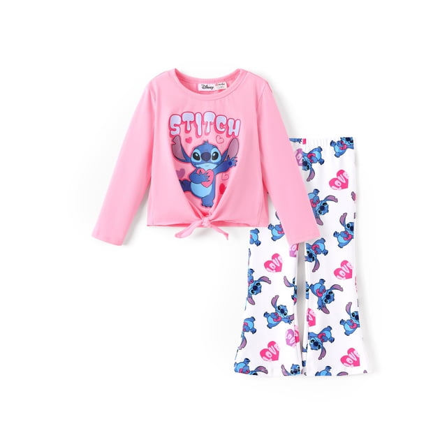 Set de ropa Disney Stitch de manga larga para niñas de 3 a 4 años