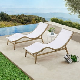 GARDEN Set of 2 Patio Outdoor Chaise Lounge Chair White Walmart