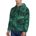 thumbnail image 3 of Naloa Green Leave Fern Men's Casual Hooded Collar Drawstring Hoodies Pullover Sweatshirts Casual Long Sleeve Shirts-Large, 3 of 7
