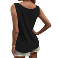 thumbnail image 2 of Women'S Button Front Tank Top 2025 Summer Casual Loose Fit Scoop Neck Sleeveless Tops Black XXXL, 2 of 6