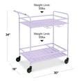 thumbnail image 3 of Best Choice Products 2-Tier Rolling Bar Cart Indoor/Outdoor w/ Storage Shelves, Wine Rack, Lockable Wheels - Lavender, 3 of 9