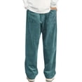 thumbnail image 2 of Mens Corduroy Casual Pants Fashion Loose Fit Wide Leg Pants Straight Sweatpants Elastic Waist Drawstring, 2 of 5